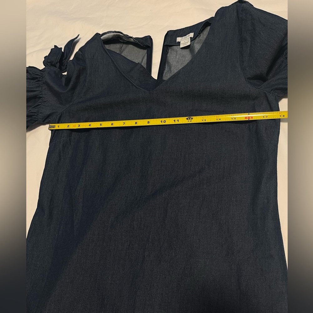J. CREW Women’s Tie Sleeve Indigo Mini Denim Dress Size S - Picture 10 of 13